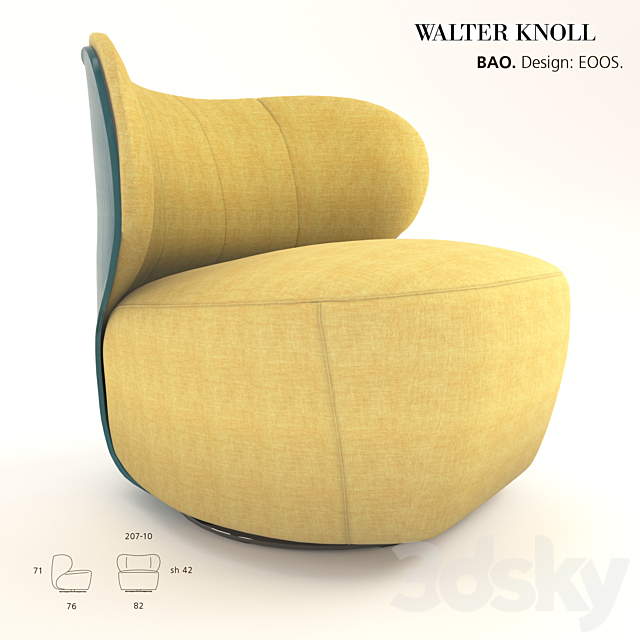 Walter Knoll Bao armchair 3ds Max - thumbnail 1