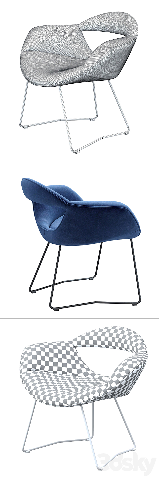 WALTER KNOLL RUMI CHAIR 3DS Max Model - thumbnail 3