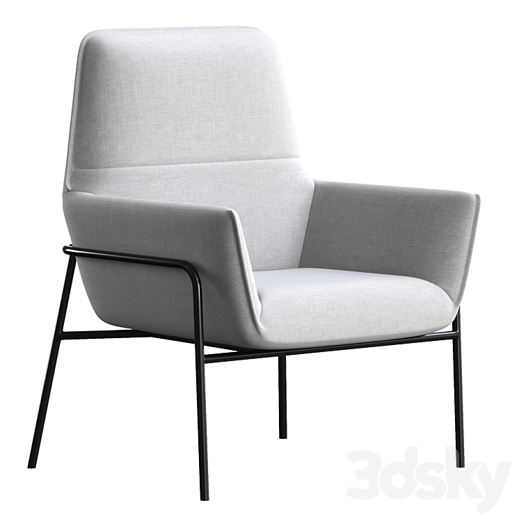 WARRANBROOKE Winston Armchair Gray 3DS Max Model - thumbnail 1