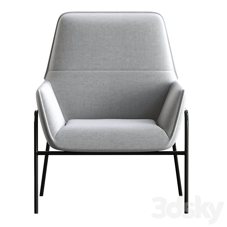 WARRANBROOKE Winston Armchair Gray 3DS Max Model - thumbnail 2