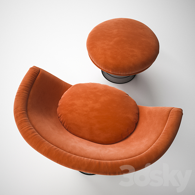 Warren Platner Lounge Chair & Ottoman for Knoll 3DSMax File - thumbnail 2