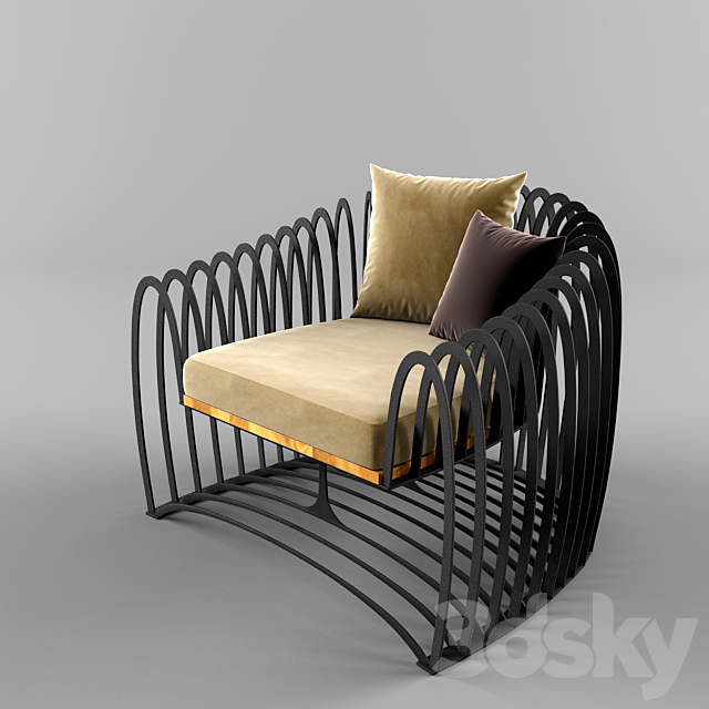 Wave armchair 3ds Max - thumbnail 1