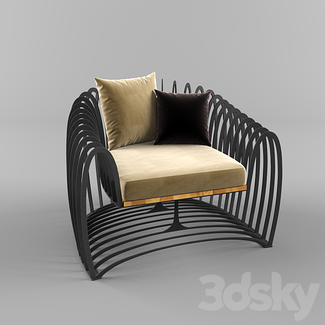 Wave armchair 3ds Max - thumbnail 2