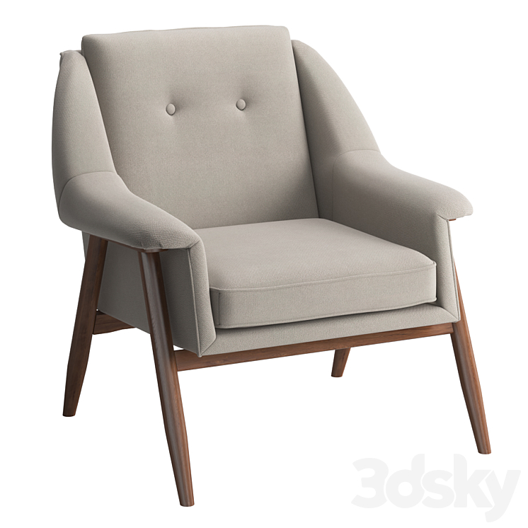 Wayfair Wide Lounge Chair 3DS Max Model - thumbnail 1