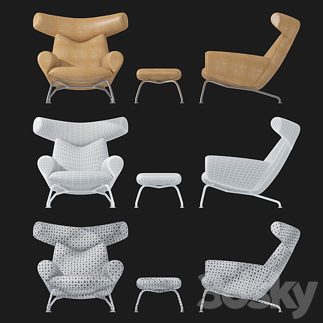 Wegner Ox chair 3ds Max - thumbnail 2