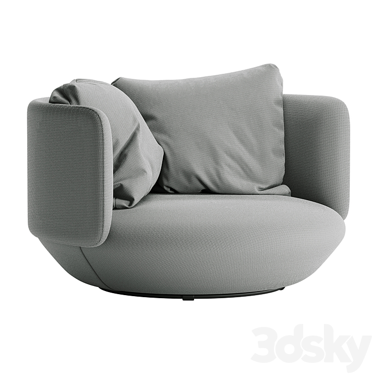 WENTZ Baixa Lounge Chair – Light Gray 3DS Max - thumbnail 1