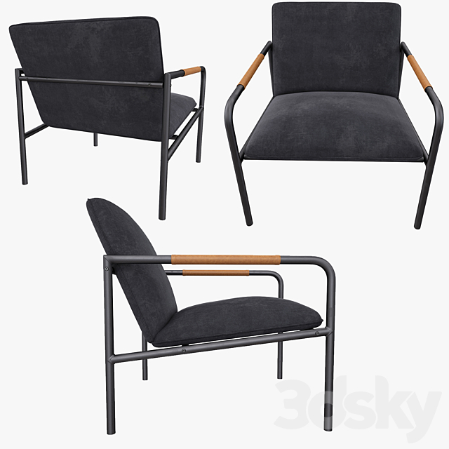 Wesley lounge chair 3DSMax File - thumbnail 2