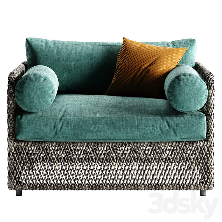 West elm coastal armchair 3DS Max - thumbnail 2