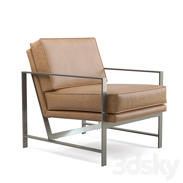 West Elm Metal Frame Chair (New) 3DSMax File - thumbnail 1