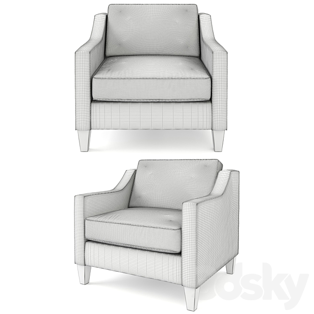 West Elm Paidge Chair 3DS Max Model - thumbnail 3