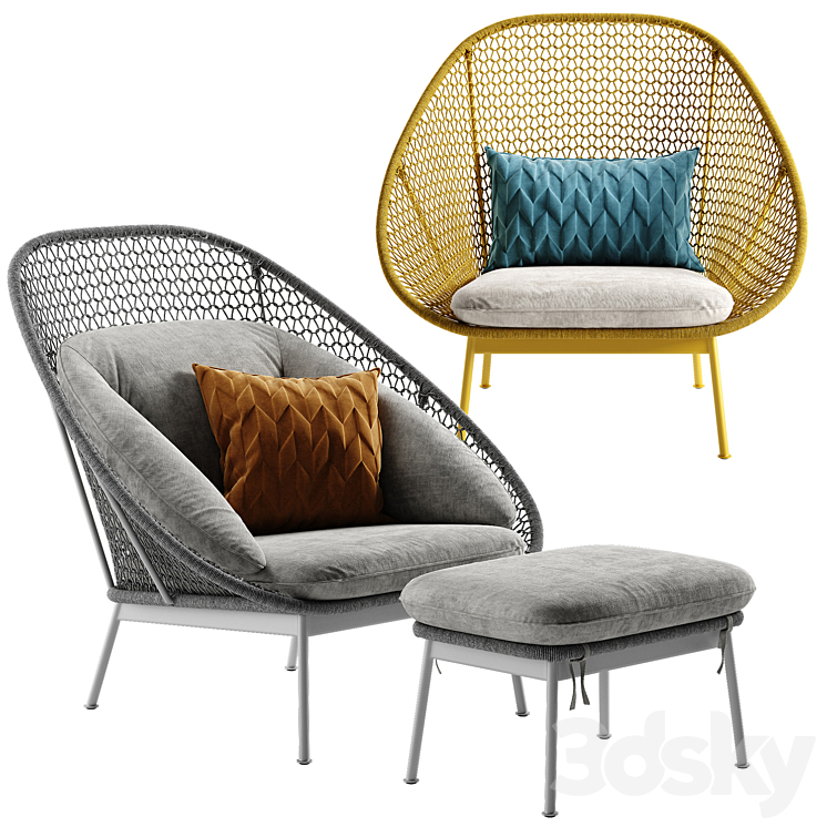 West elm paradise armchair 3DS Max - thumbnail 1