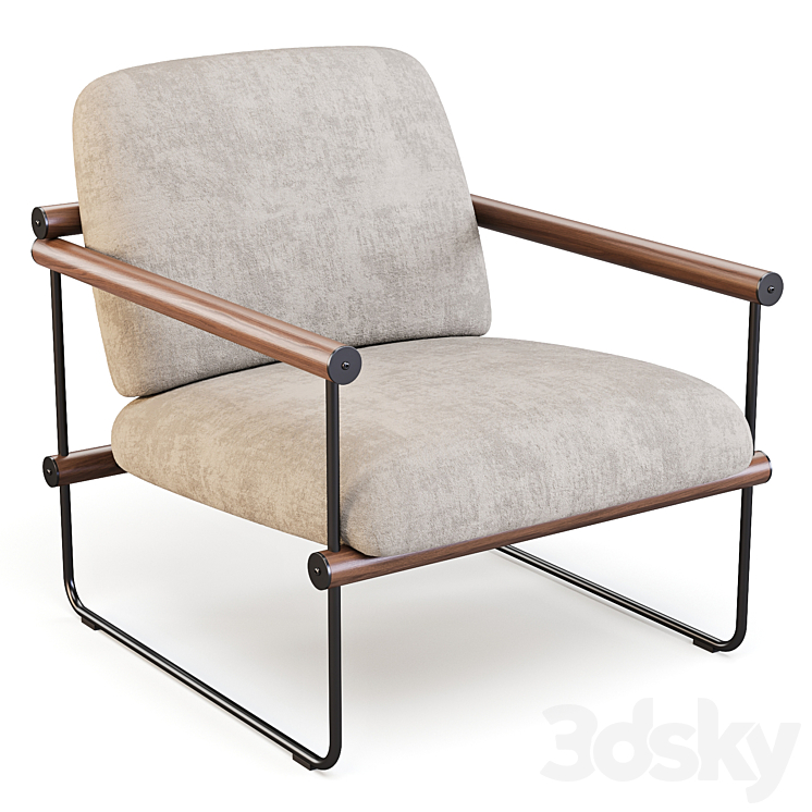 West-Elm: Ross – ArmChair 3DS Max Model - thumbnail 2