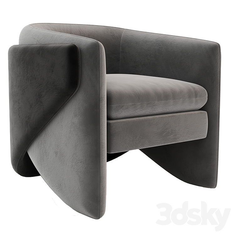 West Elm Thea Chair 3DS Max Model - thumbnail 1