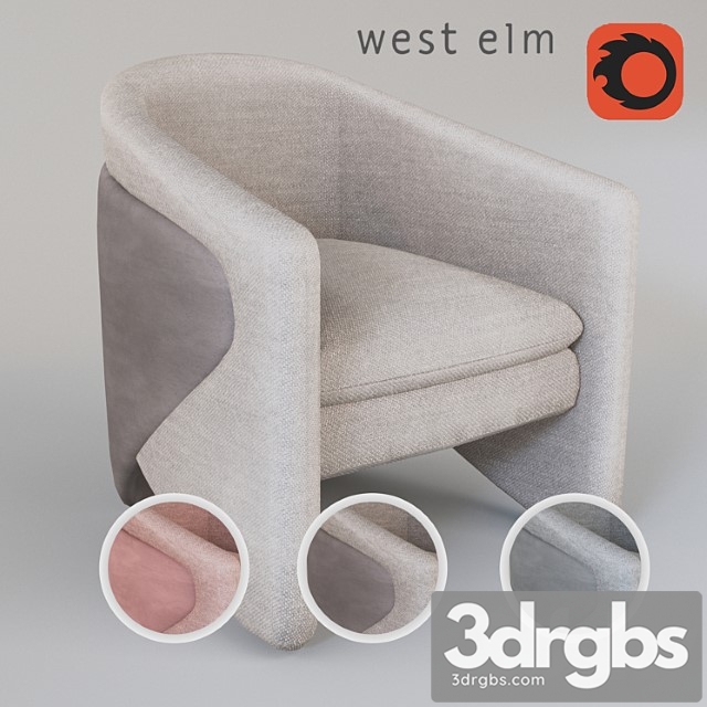 West elm (thea chair) 3dsmax Download - thumbnail 1