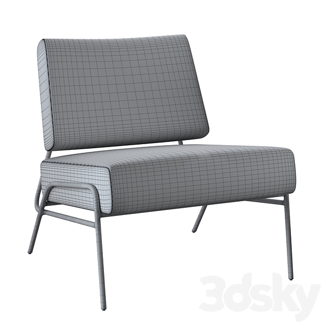 West Elm Wire Frame Slipper Chair 3DS Max Model - thumbnail 3