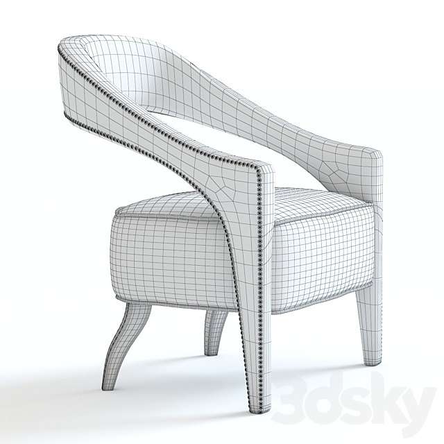 West Elm Wolseley Armchair 3DS Max Model - thumbnail 2