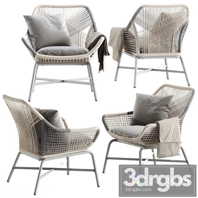 Westelm Huron Outdoor Small Lounge Chair 3dsmax Download - thumbnail 1