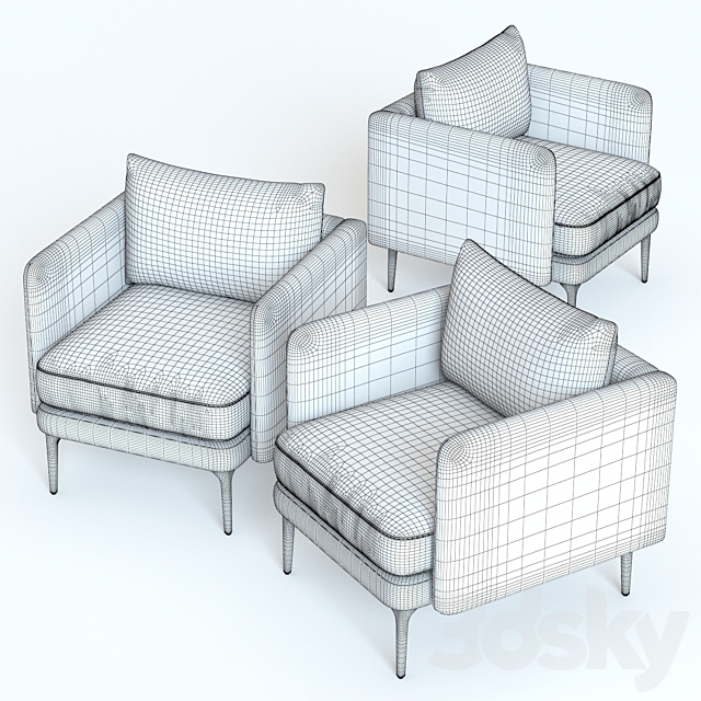 Western Elm Auburn Chair 3DSMax File - thumbnail 3