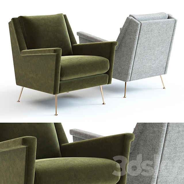 Western Elm Carlo Mid-Century Chair 3DSMax File - thumbnail 1