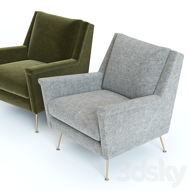 Western Elm Carlo Mid-Century Chair 3DSMax File - thumbnail 3