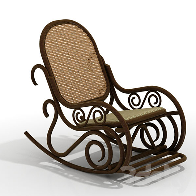 Wickerwork armchair-rocking chair 3DSMax File - thumbnail 1