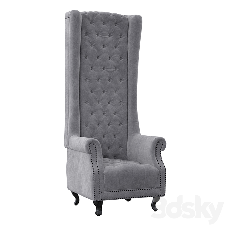 Wingback chair 3DS Max - thumbnail 2