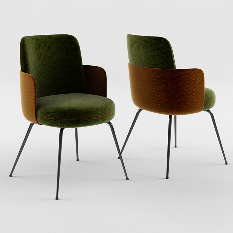 Wittmann Merwyn Chair with Armrests 3DS Max - thumbnail 1