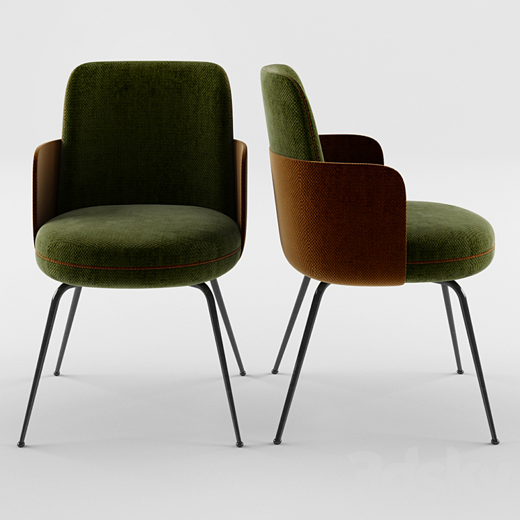 Wittmann Merwyn Chair with Armrests 3DS Max - thumbnail 2