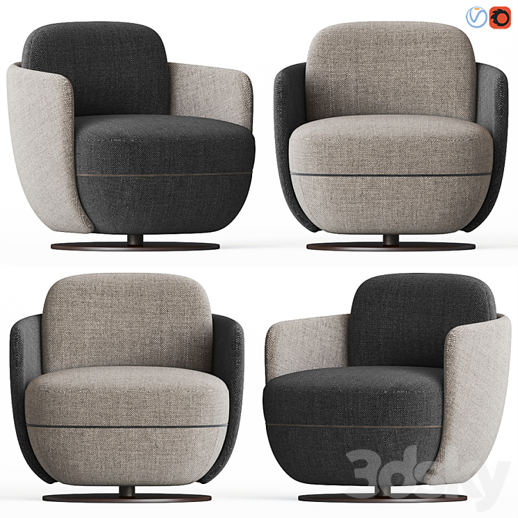 Wittmann Miles Lounge Armchair 3DS Max - thumbnail 1