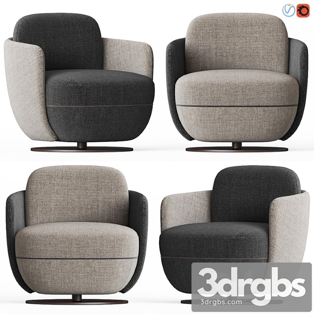 Wittmann miles lounge armchair 3dsmax Download - thumbnail 1