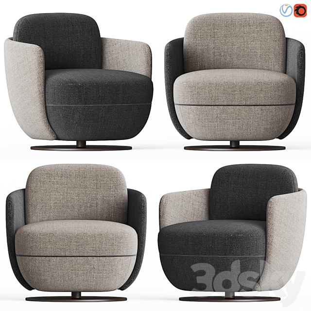 Wittmann Miles Lounge Armchair 3DSMax File - thumbnail 1