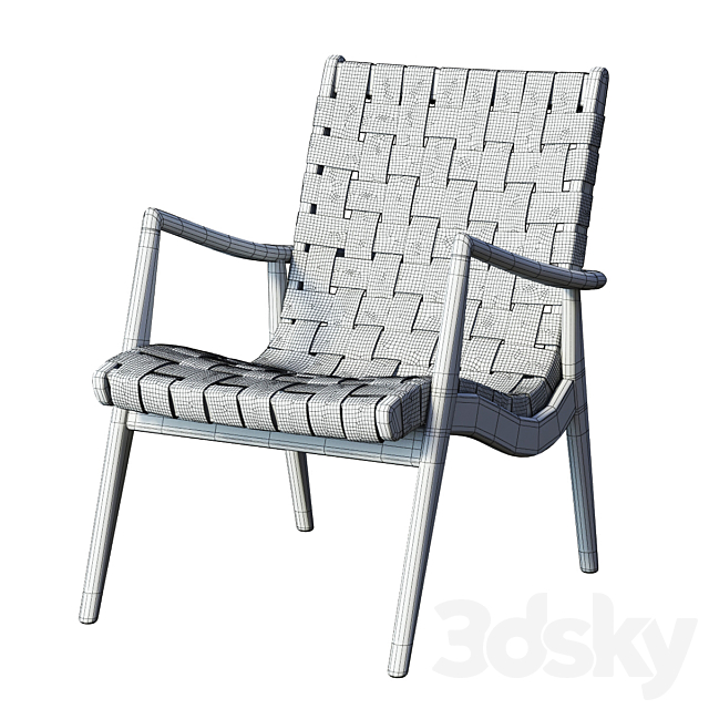 WLC 22 Woven Leather Armchair 3DSMax File - thumbnail 3