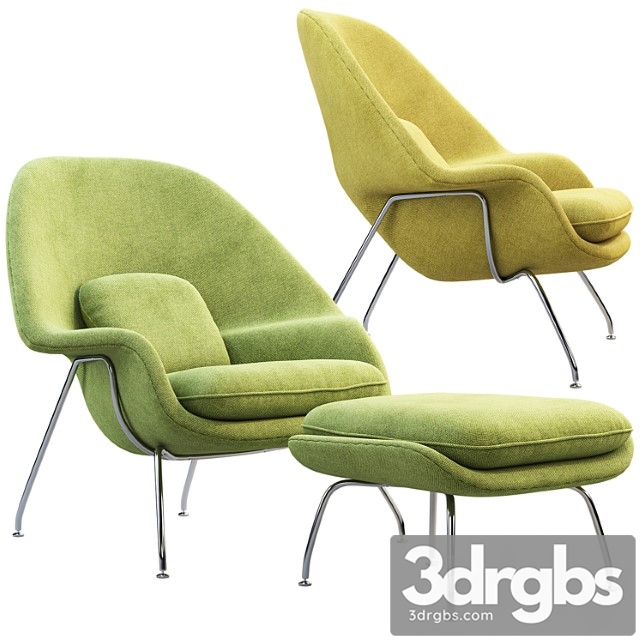 Womb chair and ottoman 3dsmax Download - thumbnail 1