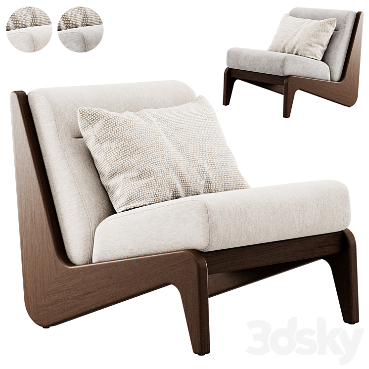 Wooden armchair Fletcher by Soho Home 3DS Max Model - thumbnail 1