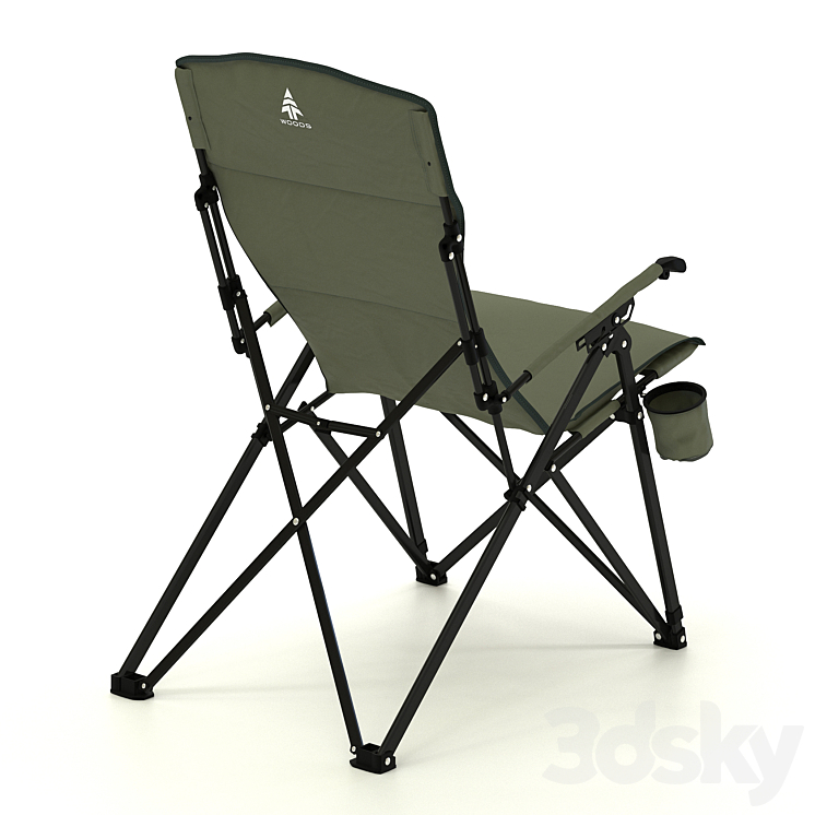 Woods Siesta Folding Reclining Padded Camping Chair 3DS Max Model - thumbnail 2