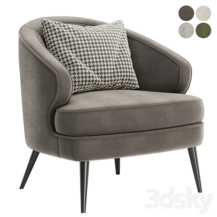 xangai arm chair 3DS Max Model - thumbnail 2