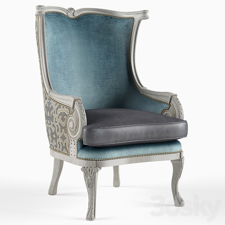 Yasmine Leather Wing Chair 3DS Max - thumbnail 1