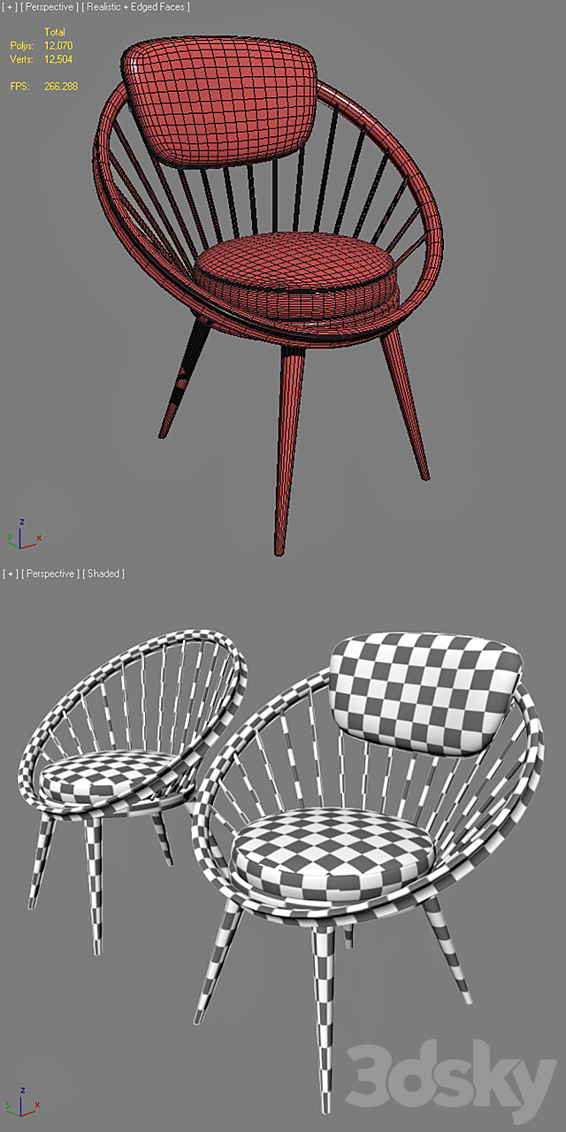 YNGVE EKSTROM CIRCLE Chairs 3DS Max Model - thumbnail 3