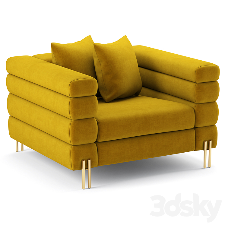 York Chair Eichholtz 3DS Max Model - thumbnail 1