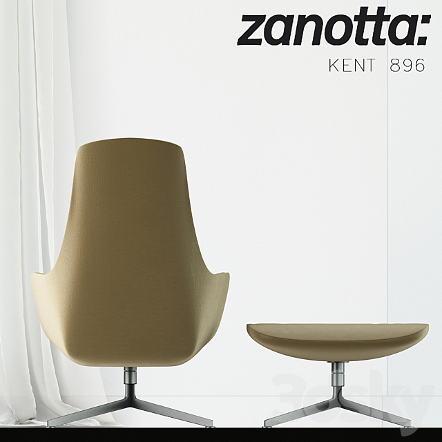 Zanotta – Kent 895 with ottoman 3DSMax File - thumbnail 3