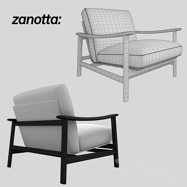 zanotta sushi armchair 3DSMax File - thumbnail 3