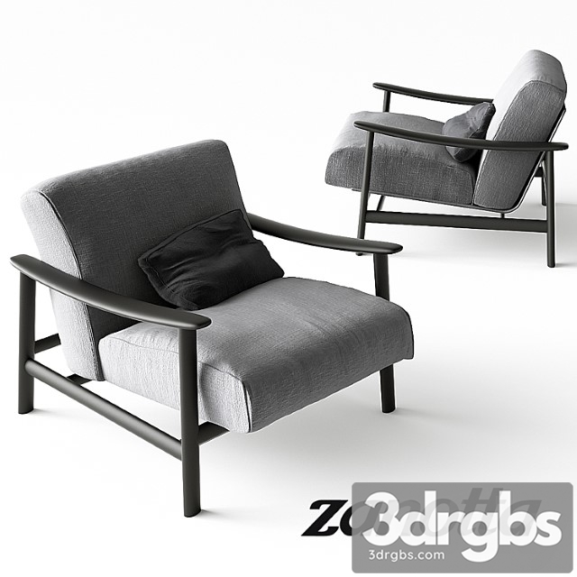 Zanotta Sushi Armchair Grey 3dsmax Download - thumbnail 1