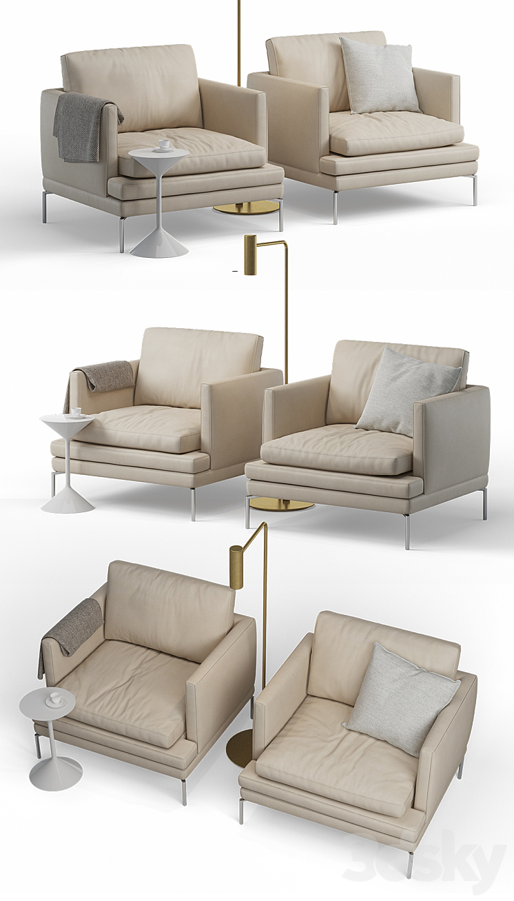 Zanotta William Armchairs 3DS Max - thumbnail 2