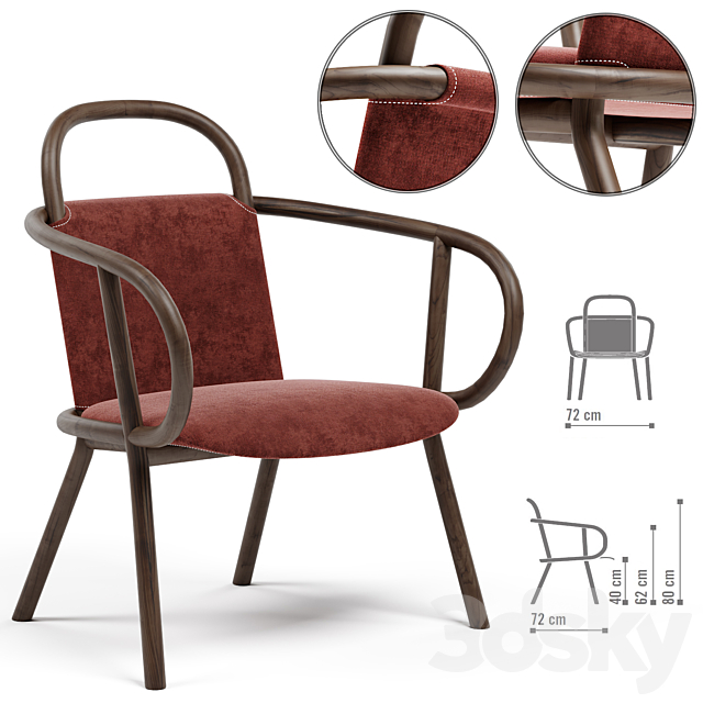 Zantilam Lounge Armchair by Very Wood 3ds Max - thumbnail 1