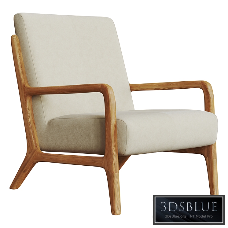 Zara Home Ash Wood and Linen Armchair 3DS Max - thumbnail 3