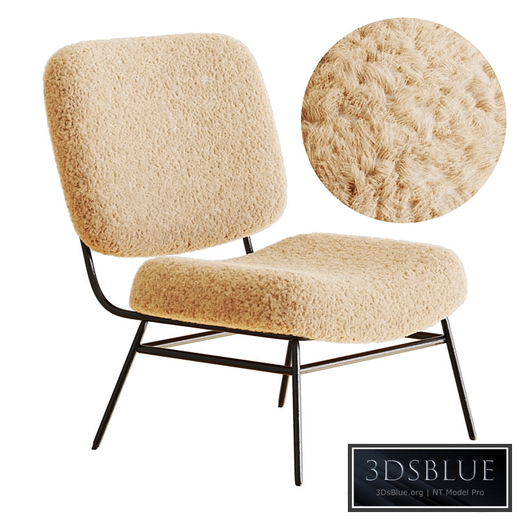 ZARA HOME FAUX SHEARLING CHAIR 3DS Max - thumbnail 3