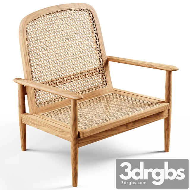 Zara Home The Teak And Rattan Armchair 1 3dsmax Download - thumbnail 1