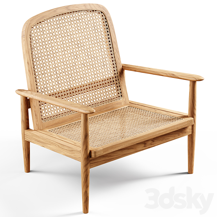 Zara Home – The teak and rattan armchair 3DS Max - thumbnail 1