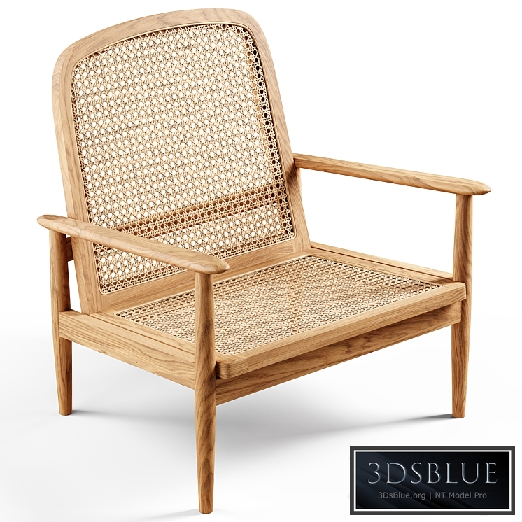 Zara Home – The teak and rattan armchair 3DS Max - thumbnail 3