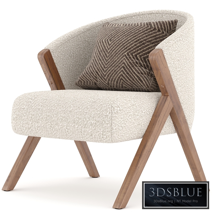 ZARA HOME UPHOLSTERED BOUCLÉ ARMCHAIR 3DS Max - thumbnail 3